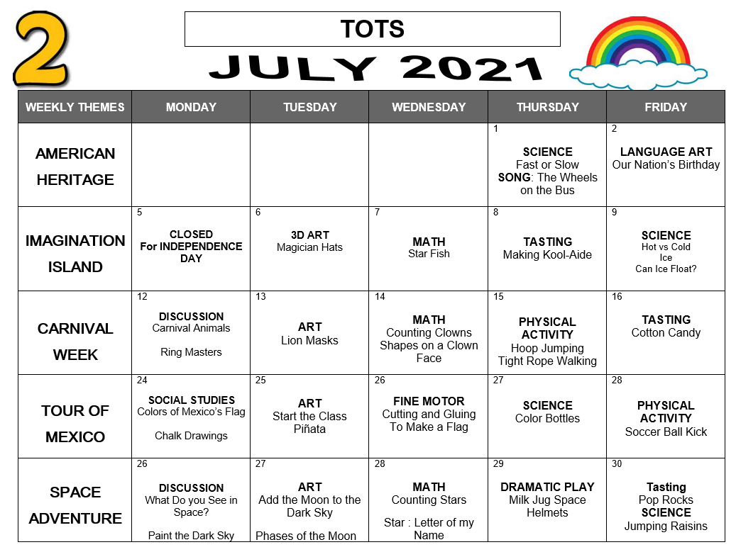 Hamilton Academy > Calendars > Tots Calendar